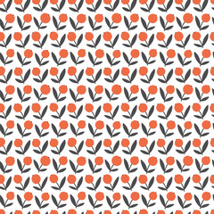 Seamless pattern with decorative doodle flowers, textile surface design, vector illustration