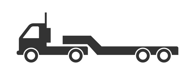 Big truck icon. Flat vector illustration.