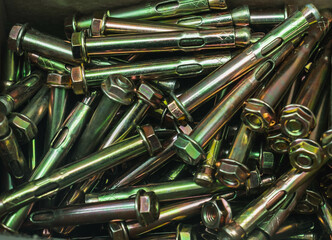 Metalic expansion anchors with zinc coating, anchor bolt © ANATOLII