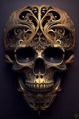 Mystical Allure An AI Created Digital Art Print Featuring a Spellbinding Skull 