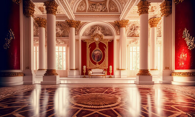 Fantasy Royal Palace Interior. digital ai art
