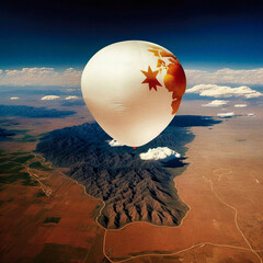 A Chinese sounding balloon flying over the United States - generative ai
