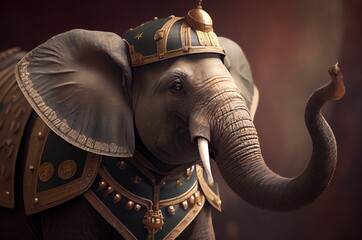 Military Elephant General Picture Generative AI