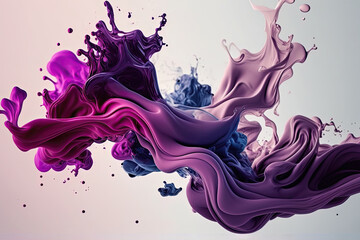 abstract paint in water image. Featuring bold strokes of vibrant colors swirling and mixing together in a mesmerizing dance Generative AI