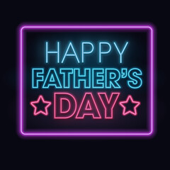 Father's Day Neon Vector Banner