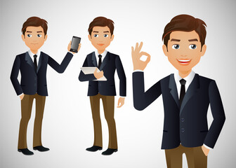 Office worker with different poses