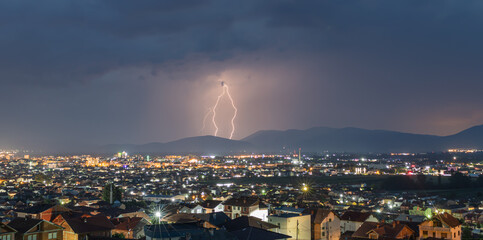 lightning over the city