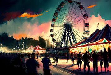 county or state fair or carnival - obrazy, fototapety, plakaty