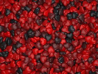 heart shaped 3d object cluster 