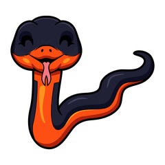 Fototapeta premium Cute ring necked snake cartoon