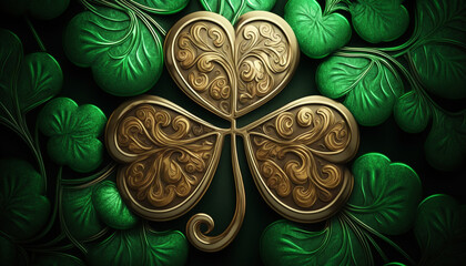 St. Patrick's Day Themed Background and Wallpaper Patterns, Images with Vivid Greens, Four Leaf Clovers, Lucky Fighting Irish, Celtic, Ireland