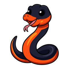 Fototapeta premium Cute ring necked snake cartoon