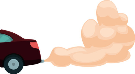 Car smoke co2 icon cartoon vector. Vehicle gas. Smog pipe