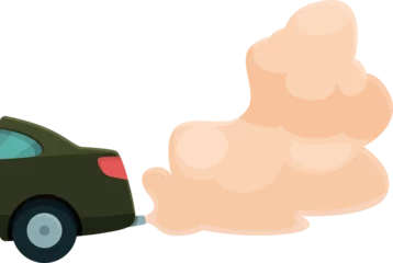 Foto auf Glas Idle car smoke icon cartoon vector. Vehicle gas. Pipe air © nsit0108