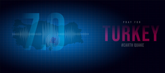 Turkey earthquake on February 6, 2023. Pray for Turkey background banner. Vector art illustration
