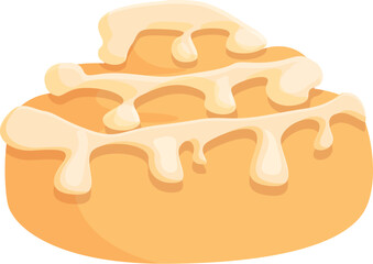Bread roll bun icon cartoon vector. Pastry food. Sweet bakery