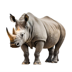 Obraz premium rhinoceros on a transparent background png isolated Generative Ai
