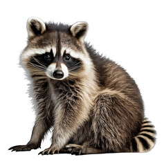 raccoon on a transparent background png isolated Generative Ai - obrazy, fototapety, plakaty