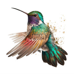 hummingbird on a transparent background png isolated Generative Ai
