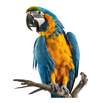 recommend clip art: blue macaw parrot on a transparent background png isolated Generative Ai