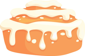 Cream cinnamon roll bun icon cartoon vector. Swirl food. Sweet menu