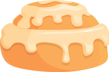 Baked cinnamon roll bun icon cartoon vector. Sugar menu. Coffee cuisine