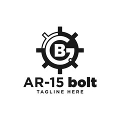 Fototapeta na wymiar AR-15 bolt vector illustration logo