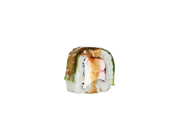 Sushi Roll on a  white background. 
Japanese dish.