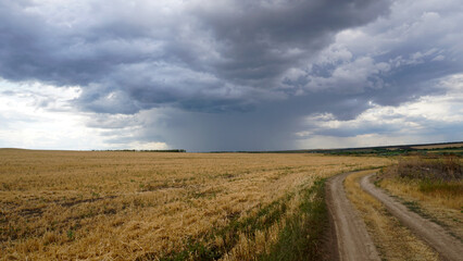 Fototapeta premium Landscape in the countryside grey clouds