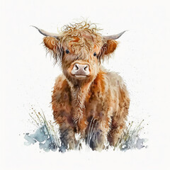 Fergus Highland cow - obrazy, fototapety, plakaty