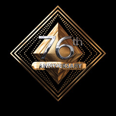 3d illustration. years anniversary golden symbol with silver