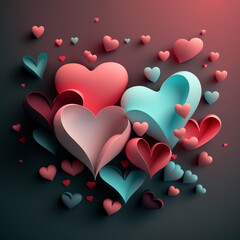 valentine day hearts background generative ai 