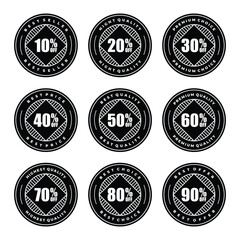 Set of discount badges template