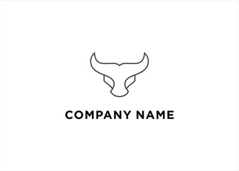 Fototapeta premium bull silhouette simple logo