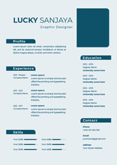 curriculum vitae design template A4 size design white paper