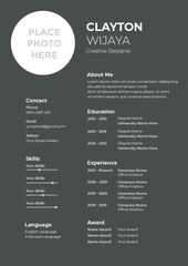 Simple modern cv template set design A4 Size black and white two design