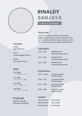 Simple modern cv template design A4 Size white design