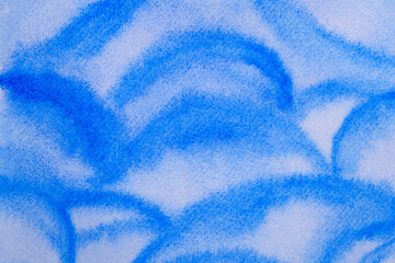 Fototapeta na wymiar Abstract blue watercolor painting as background, top view
