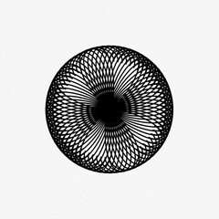 A 3D illustration Design monochrome decorative circle element isolated on white background