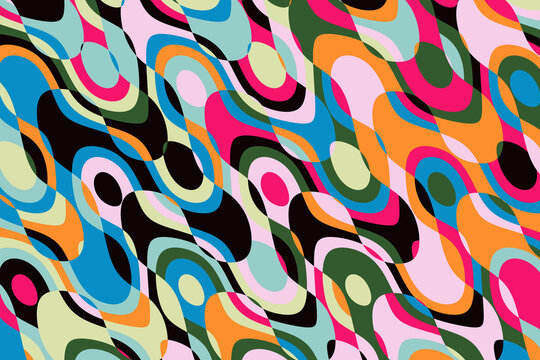 Blue, pink and orange abstract wave background