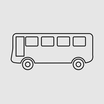 Old Bus Icon Vector. Simple flat symbol. trendy style illustration on white background 