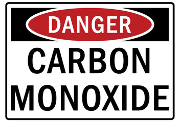 Carbon monoxide sign and labels