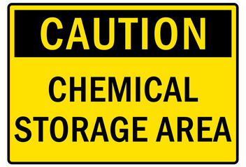 Chemical storage area sign and labels