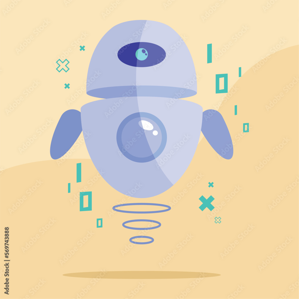 Poster electronic robot floating