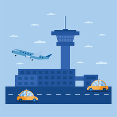 Obraz na płótnie Canvas airplane taking off in airport