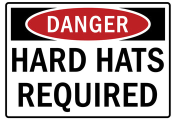 Hard hat sign and labels hard hat required