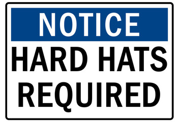 Hard hat sign and labels hard hats required