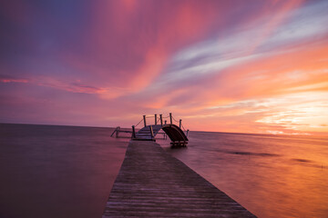 sunset, sea, boat, beach, sun