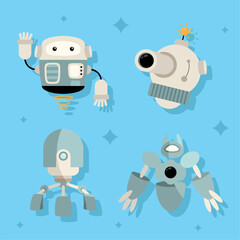 four robots different styles