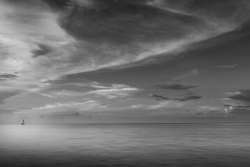 Paisaje minimalista en el mar de Cozumel, Quintana Roo, México